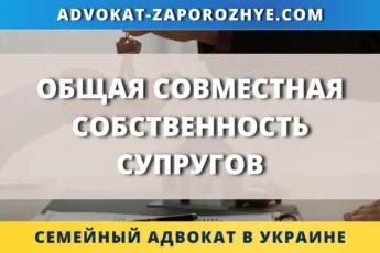 Общая совместная собственность супругов при разводе в Украине