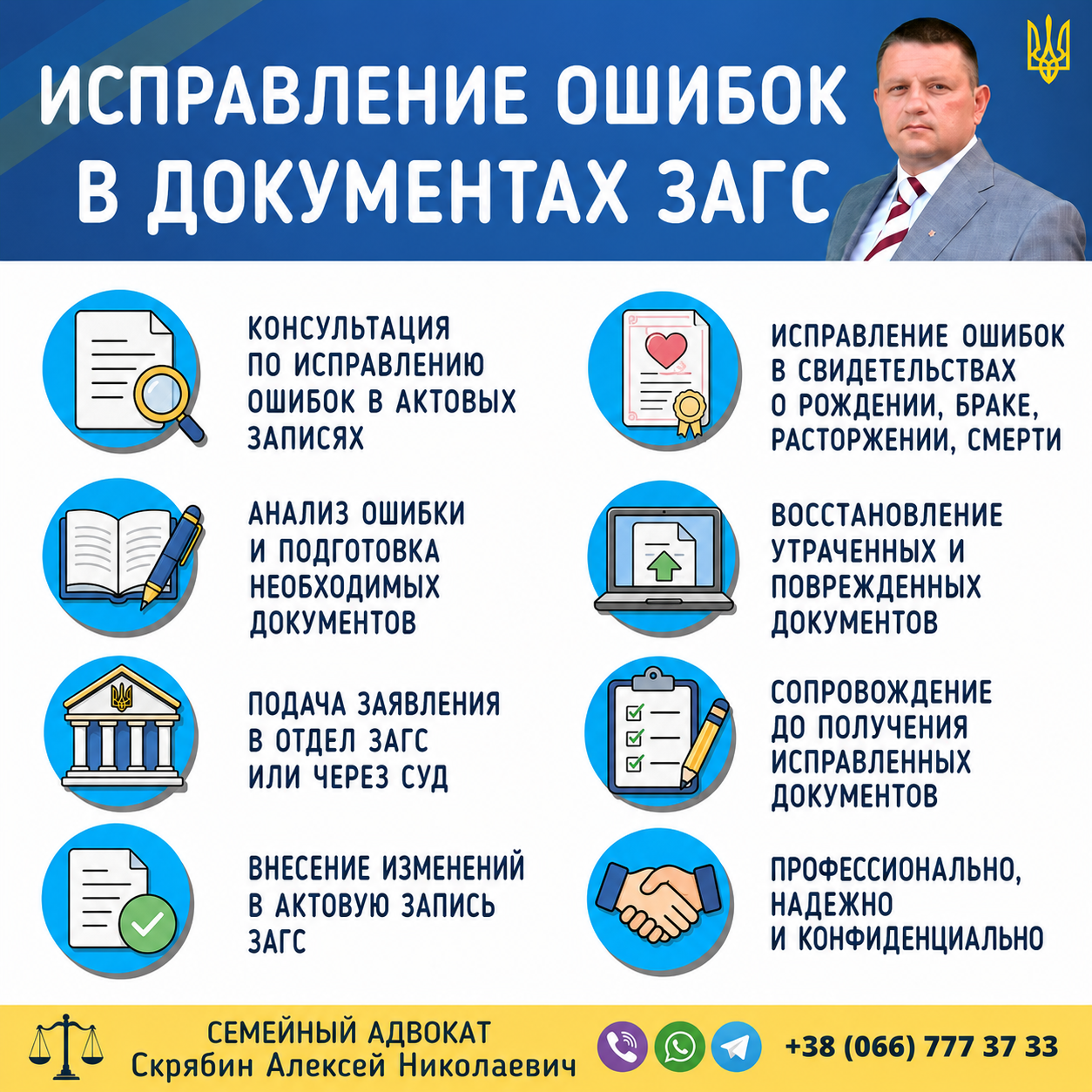 Исправление ошибок в документах ЗАГС в Украине с внесением изменений в актовые записи